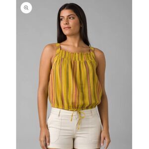 Prana Little Palm Cami tank size XL 100% organic cotton stripes
